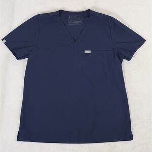 Figs Women's Navy V-Neck Scrub Top